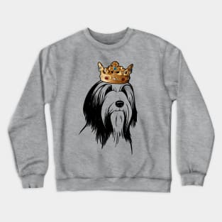 Bearded Collie Dog King Queen Wearing Crown Crewneck Sweatshirt